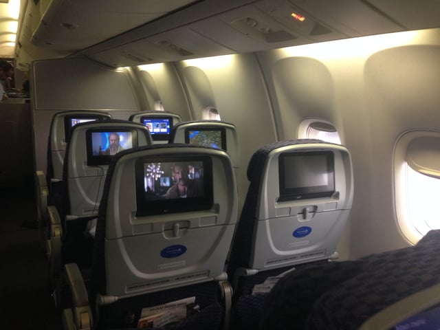 Economy plus seats on a Boeing 767
