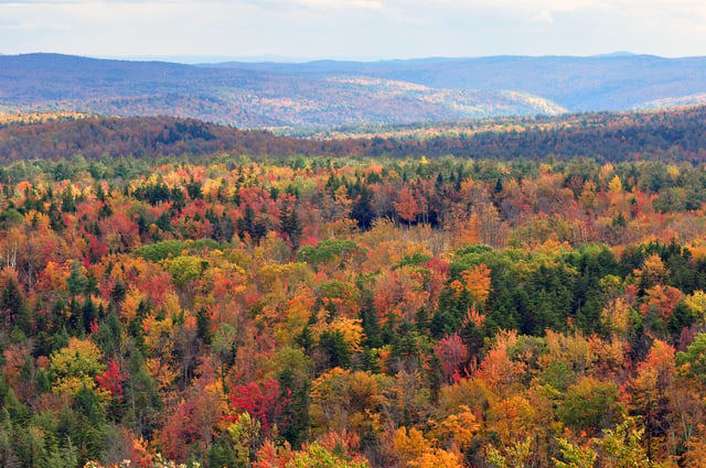 Fall foliage seen from Hogback Mountain, Wilmington