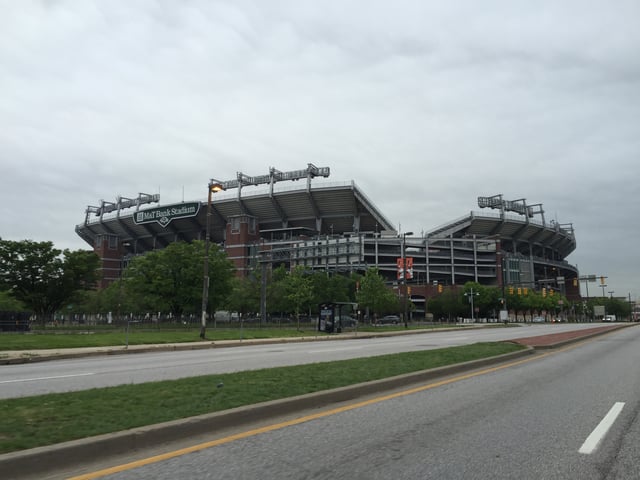 View of the stadium from Russell Street