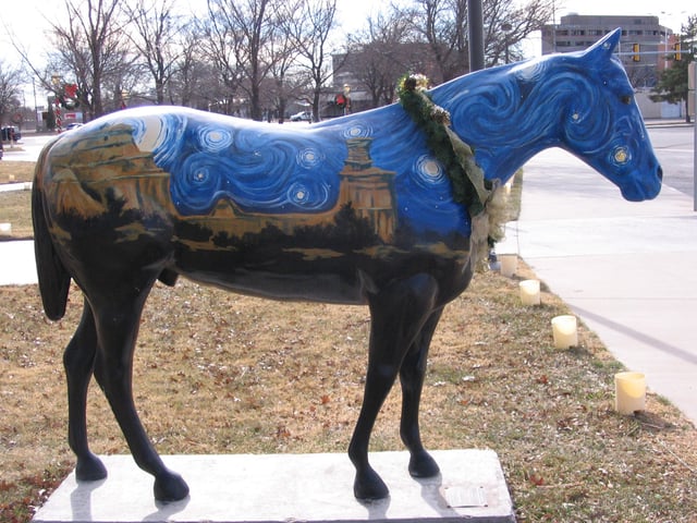 The American Quarter Horse Association and Center City of Amarillo sponsors an ongoing public art project that consist of decorated horse statues located in front of several Amarillo businesses.