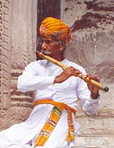 Traditional Bansuri player in Jodhpur