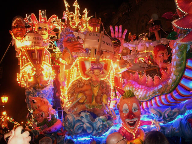A carnival float in Acireale