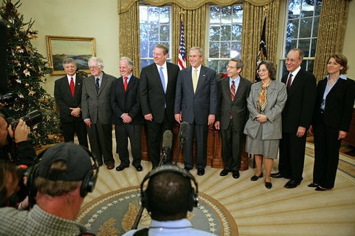 President George W. Bush meets with Al Gore and the other 2007 Nobel Award recipients, November 26, 2007