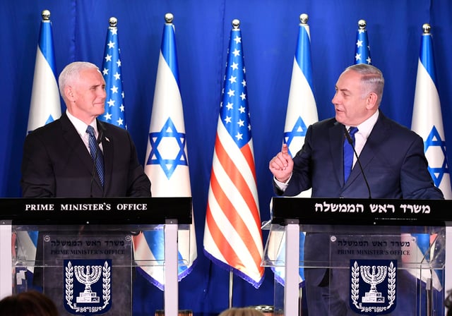 Pence meeting Israeli Prime Minister Benjamin Netanyahu