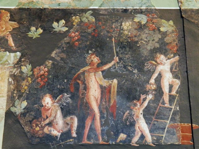 Fresco with Dionysian scenes from a Roman villa of Cologne, Germany (site of the ancient city Colonia Claudia Ara Agrippinensium), 3rd century AD, Romano-Germanic Museum