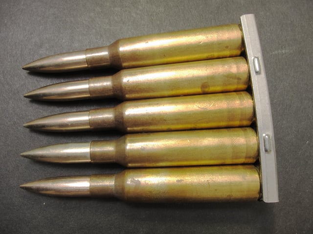 Swedish Mauser stripper clip loaded with Swedish 6.5×55mm