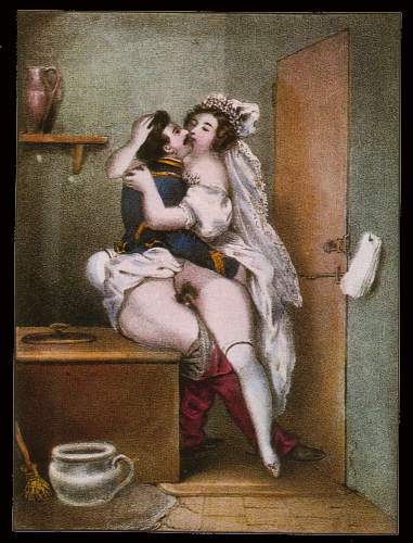 19th-century painting of a couple engaged in vaginal intercourse, by Achille Devéria