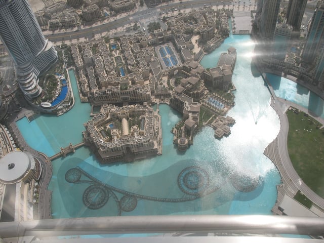 View of The Dubai Fountain from the observation deck
