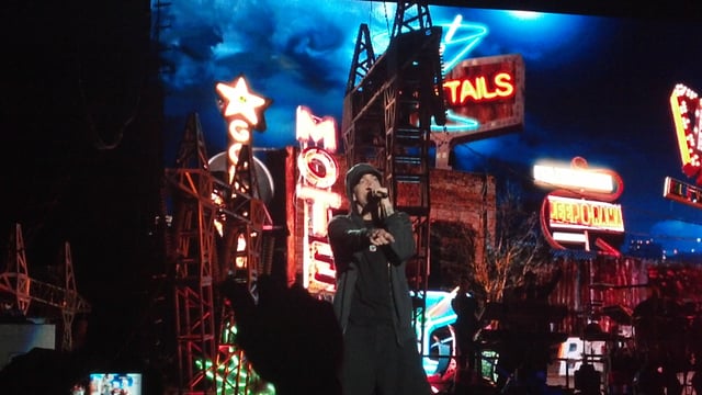 Eminem performing in 2016