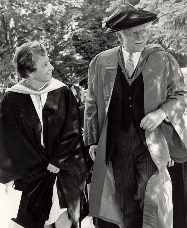 Governor General Roland Michener attends graduation ceremonies at Alma College in 1972