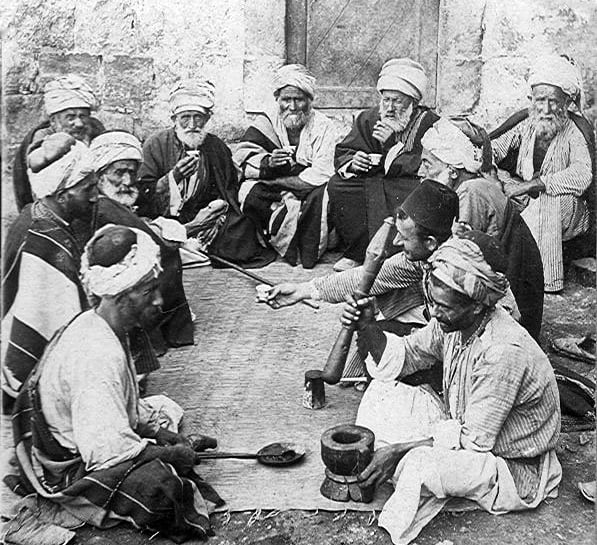 Coffeehouse in Palestine, circa 1900