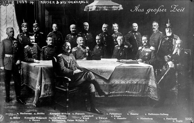 A composite image of Wilhelm II with German generals