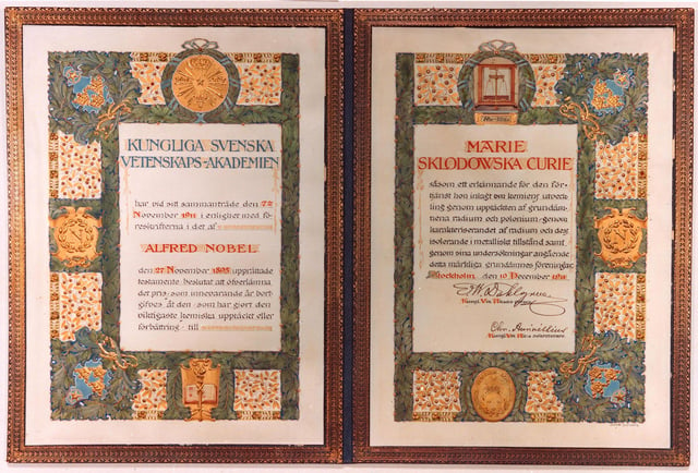 1911 Nobel Prize diploma