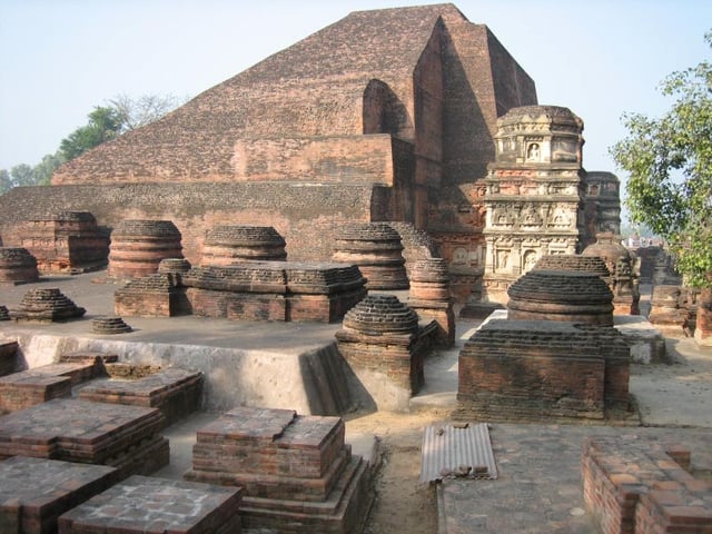 Excavated ruins of Nalanda, a centre of Buddhist learning from 450 to 1193 CE.