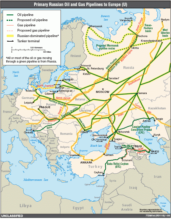 Russia is a key oil and gas supplier to much of Europe.