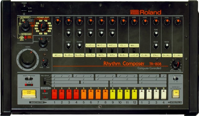 The Roland TR-808, the titular drum machine which served as a primary instrument on 808s & Heartbreak.