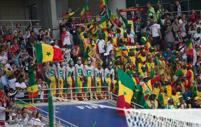 Senegalese football fans at the 2018 FIFA World Cup in Russia