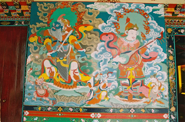 A thangka painting in Sikkim