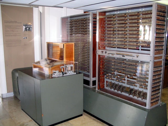 Replica of Zuse's Z3, the first fully automatic, digital (electromechanical) computer.
