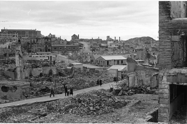 Bombing of Kristiansund. The German invasion resulted in 24 towns being bombed in the spring of 1940.