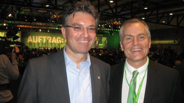 2010 Green Party convention in Freiburg, Dieter Salomon, Green Party Mayor, and Carey Campbell, Independent Green Party, USA, and National Chairman, Committee to Draft Michael Bloomberg