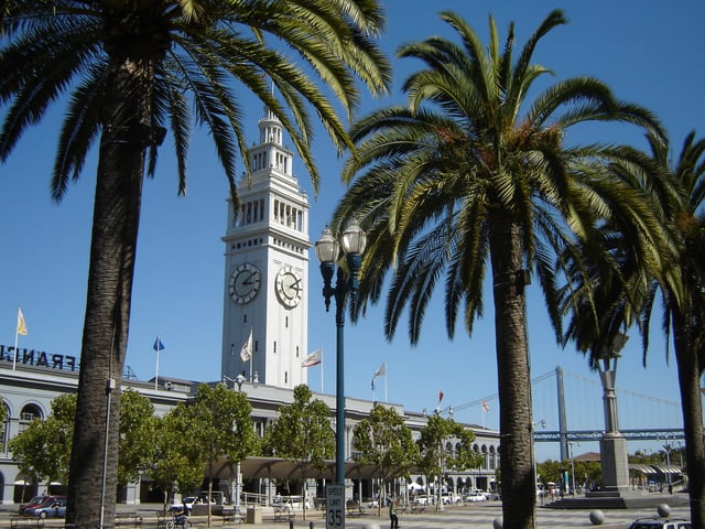 The Ferry Building along the Embarcadero