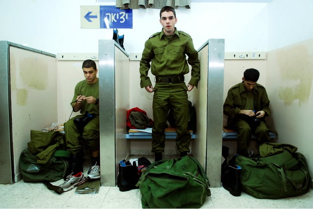 IDF Recruits trying on uniforms for the first time