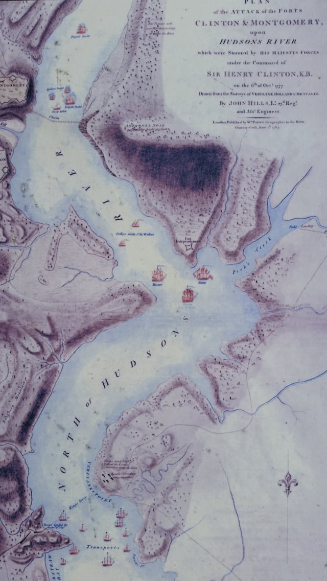 Fort Independence on the Hudson, depicted on Sir Henry Clinton's battle map of October 6, 1777