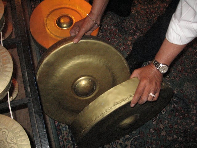 Gandingan gongs placed one inside the other