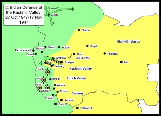 Indian defence of the Kashmir Valley 27 October 1947 – 17 November 1947