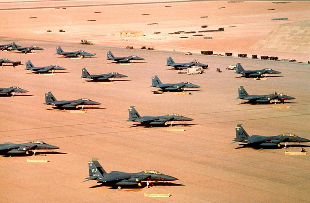 F-15Es parked during Operation Desert Shield