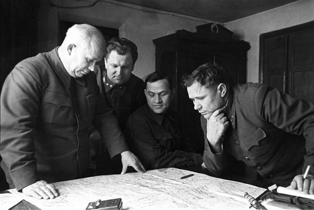 Khrushchev (left) on the Stalingrad Front