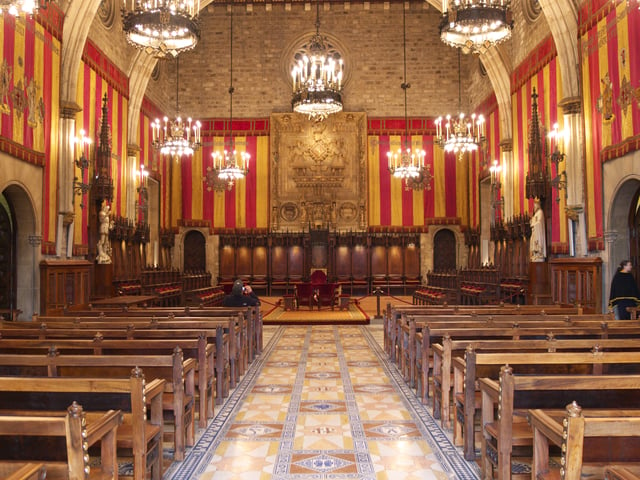 The Saló de Cent, in the City Hall of Barcelona.