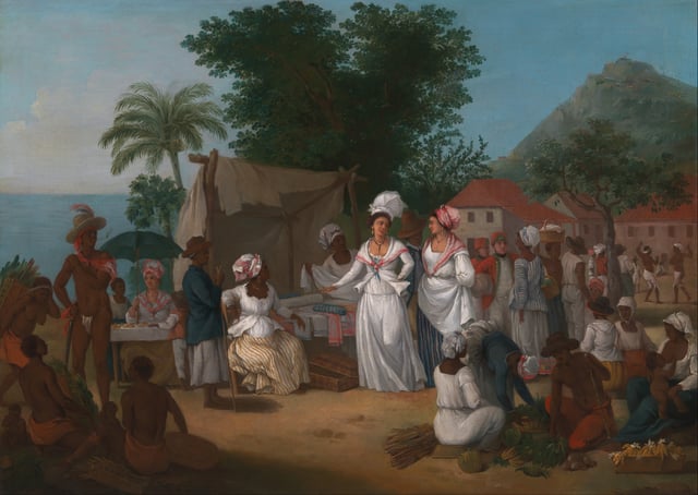 A Linen Market with enslaved Africans.