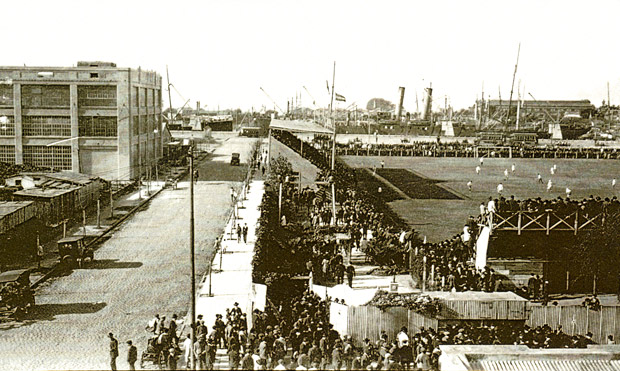 The stadium built by River Plate in La Boca. The club played its home games there from 1915 to 1923.