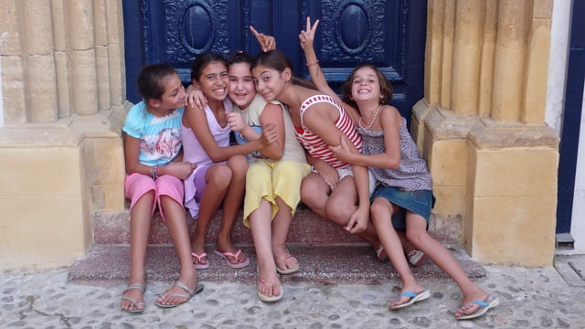 Turkish Cypriot children in the walled part of North Nicosia