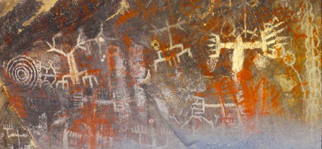 Chumash pictographs possibly dating to 500 AD.
