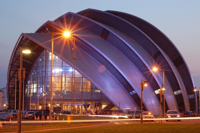 Lord Foster's Clyde Auditorium, colloquially known as 'the Armadillo'