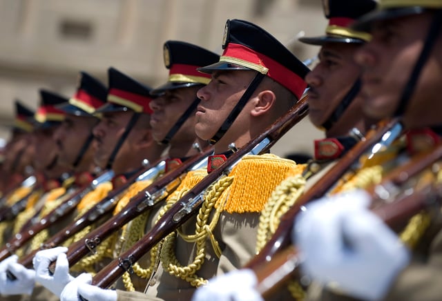 Egyptian honor guard soldiers during a visit of U.S.