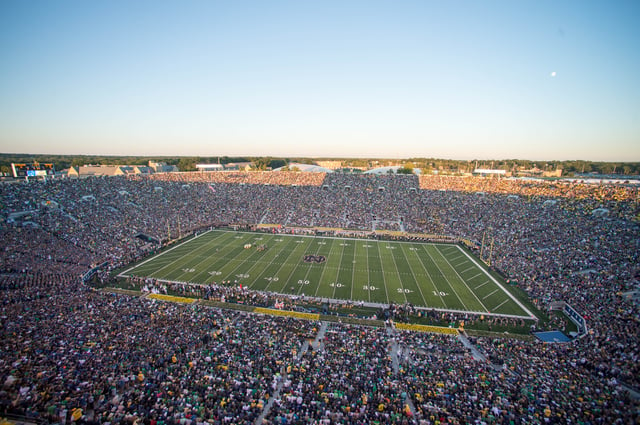 Notre Dame Stadium, home to Notre Dame Fighting Irish football