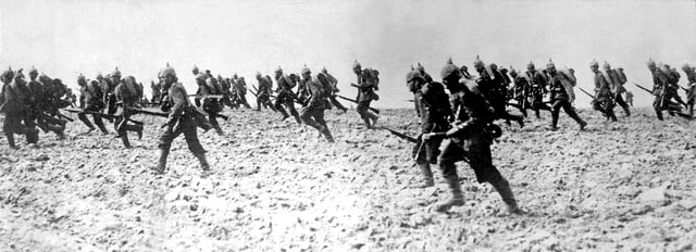 German infantry on the battlefield, 7 August 1914