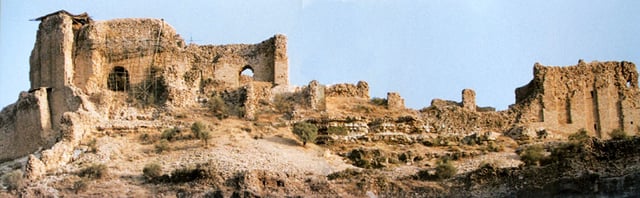 Ghal'eh Dokhtar (or "The Maiden's Castle") in present-day Fars, Firuzabad, Iran, built by Ardashir in 209, before he was finally able to defeat the Parthian empire.