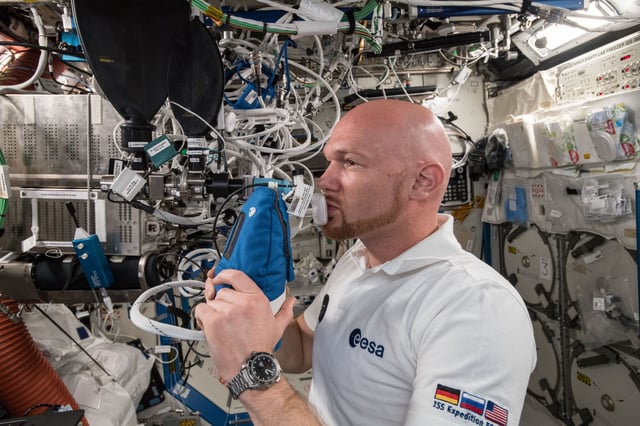 Alexander Gerst works in the Destiny module
