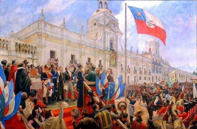 Bernardo O'Higgins swears officially the independence of Chile.