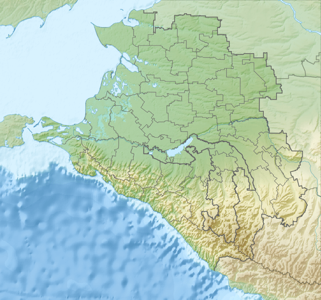 Approximate location of Circassian princedoms, Tsutsiev's Atlas