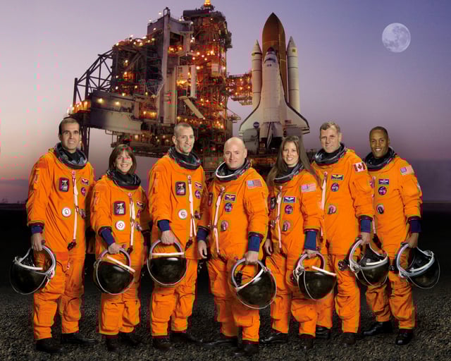 The crew of STS-118, a Space Shuttle mission on which Kelly served as mission commander