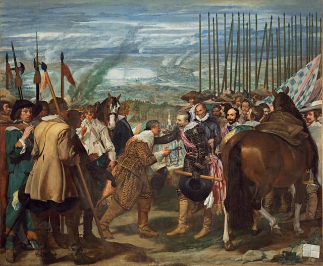 The Surrender of Breda (1625) to Ambrogio Spinola, by Velázquez. This victory came to symbolize the renewed period of Spanish military vigor in the Thirty Years' War.