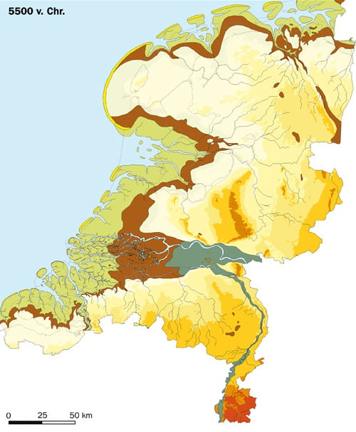The Netherlands in 5500 BCE.
