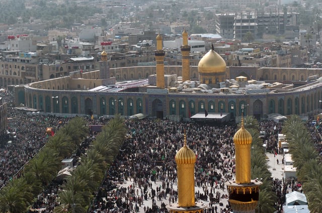 The Imam Hussein Shrine in Karbala, Iraq is a holy site for Shia Muslims.
