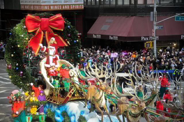 Santa Claus' arrival at the parade's finale marks the start of the Christmas season.